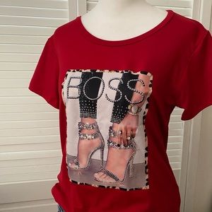Pretty Red short sleeve T-Shirt .